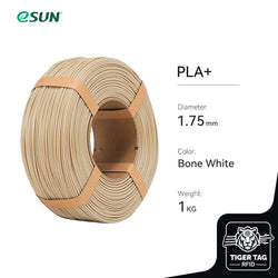 eSun - PLA+ - Blanc Os (Bone White) - 1,75 mm - 1 kg Refill avec RFID Tiger Tag