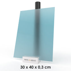 MissKraft - Plexiglass PMMA Acrylique - Bleu Givré - 30 x 40 cm - Ép. 3 mm