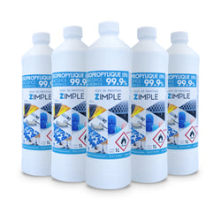Zimple3D - 5 L Isopropanol 99,9% en bouteilles de 1 litre