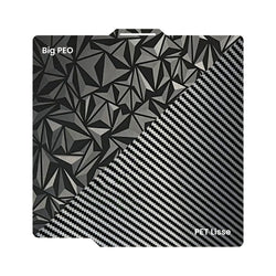 Ziflex - Plateau d'Impression pour Bambu Lab Séries X1/P1/P2/A1 - Big PEO & Fibre de Carbon PET Smooth - 257 x 257 mm
