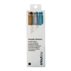 Cricut -  Joy - Lot de Stylos Pailletés Or/Argent/Bleu (1mm)
