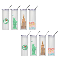 Craft Express - Sublimation - 8 Tumblers - Verre Givré Transparent - 750 ml