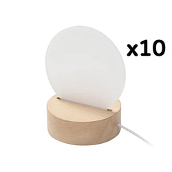 MissKraft - 10  Lampes Rondes Personnalisables en Sublimation - 3 couleurs blanches
