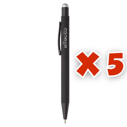 MissKraft -  5 Stylos à bille à graver Pearly Noir embout Argenté