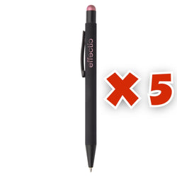 MissKraft - 5 Stylos à bille à graver Pearly Noir embout Violet