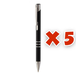 MissKraft - 5 Stylos à bille à graver Rechannel - Noir