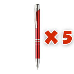 MissKraft - 5 Stylos à bille à graver Rechannel - Rouge
