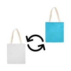 MissKraft - Sac Bicolore tout doux pour sublimation  - Bleu - 34 x 37 cm