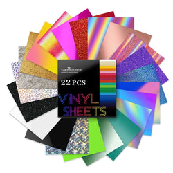 TeckWrapCraft - Vinyle Adhésif - Pack Starter 22 feuilles
