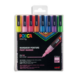 POSCA - Set 8 marqueurs PC-3M assortis - Pailletés