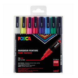 POSCA - Set 8 marqueurs PC-3M assortis