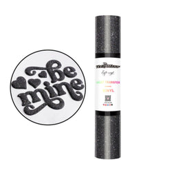 TeckWrapCraft - Puff HTV Thermocollant Pailleté - Noir - 30 cm x 1,5 m