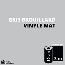 AVERY 500 - Vinyle Adhésif - Gris Brouillard Mat - 30 cm x 3 m
