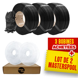 Pack Refill AzureFilm - 3x PLA Noir + 2x Masterspool